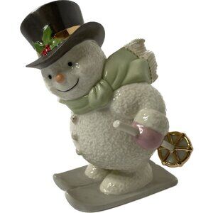 Vintage Lenox Snowman Figurine "Snowy Skier" Porcelain China 2000 HTF